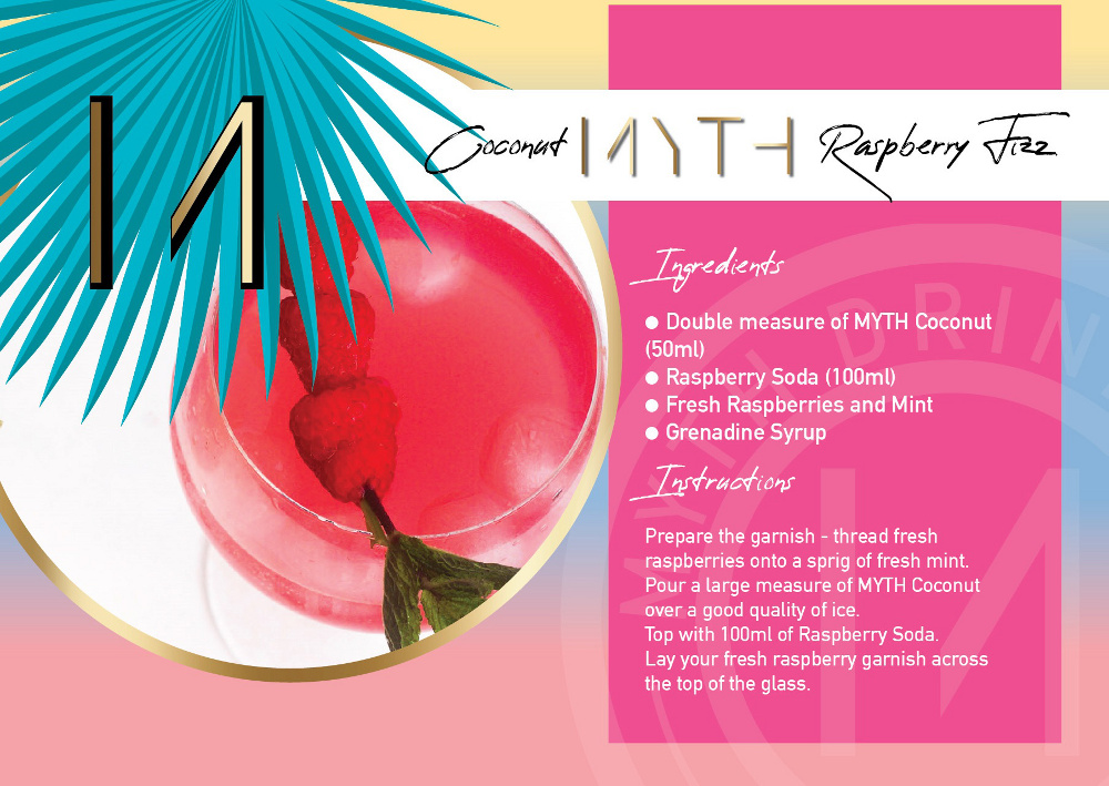 Coconut Myth Raspberry Fizz Recipe Card Coconut Myth Raspberry Fizz